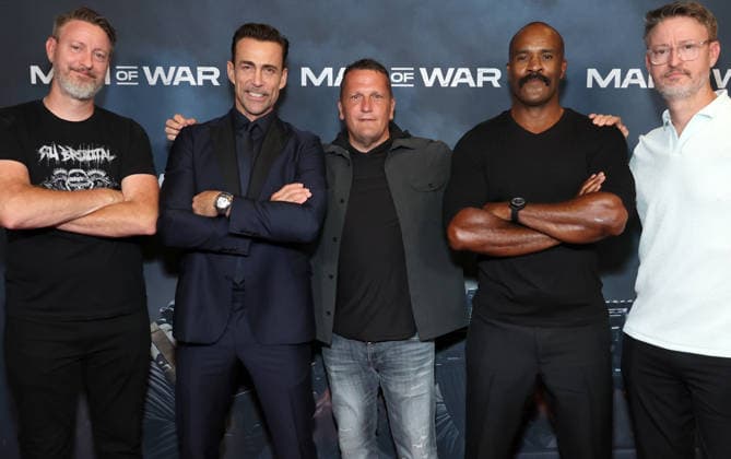 Los Angeles Premiere of Man of War held at The Culver Theater in Culver City Featuring: Andrew Lewis, Daniel Bernhardt, William Kaufman, Lamonica Garrett, Isaac Lewis Where: Los Angeles, California, United States When: 30 Jun 2026 Credit: Faye s Vision Cover Images EDITORIAL USE ONLY. NOT FOR USE BY NEWSPAPERS BASED IN THE UK. Copyright: xx coverimg55821394