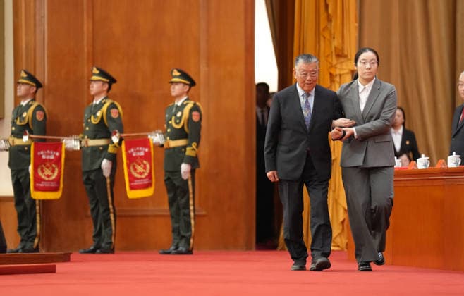 BEIJING, CHINA - JULY 01: Zhao Yafu, a recipient of the July 1 Medal, attends a gathering in celebration of the 105th founding anniversary of the Communist Party of China (CPC) at the Great Hall of the People on July 1, 2026 in Beijing, China.  Copyright: xVCGx 111651583705
