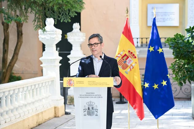 Bolanos Takes Stock of the First Year of Operation of the Courts of First Instance Félix Bolanos, Minister of the Presidency, Justice, and Relations with the Courts, during a review of the first year since the Courts of First Instance began operating, at the Palacio de Parcent on July 1, 2026, in Madrid, Spain. Bolanos assessed the first year of the First Instance Courts’ operation as positive, highlighting that the organizational change has prevented judicial gridlock and improved the distribution of the workload among judges. JULY 1, 2026 Madrid, Madrid, Spain  Copyright: xGustavoxValientex 7635100
