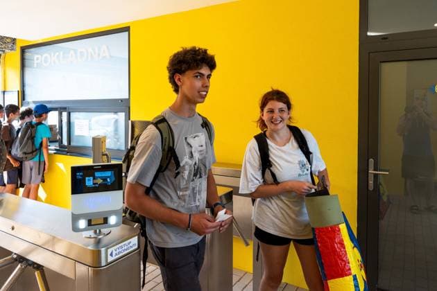 July 1, 2026, Breclav, South Moravia, Czech Republic: The first visitors pass through the turnstiles as the municipal outdoor swimming pool reopens in Breclav, Czech Republic, on July 1, 2026. The pair spent the night outside the facility to become the first visitors when the gates opened at 9:00 a.m. following the pool s approximately 18-month reconstruction. Breclav Czech Republic - ZUMAc315 20260701_zsp_c315_008 Copyright: xMichaelxCabalx