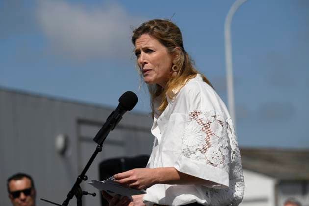 Bel Mer Mussels Presentation NIEUWPOORT, BELGIUM - JULY 01: Annelies Verlinden (CD&V), Minister of Justice of Federal Government pictured during the press presentation of the Bel Mer mussels from Colruyt s marine farm on July 01, 2026 in Nieuwpoort, Belgium, 01 07 2026 Nieuwpoort Belgium  Copyright: xPhilipxReynaersx