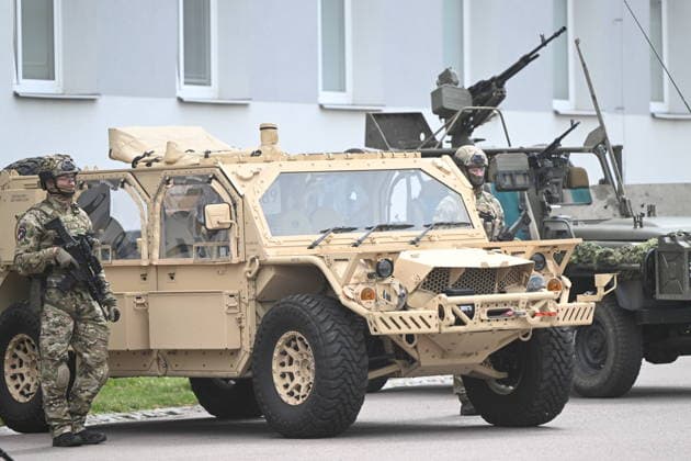 Ceremonial unveiling of FLYER 72 HD light attack vehicles, donated by U.S. government as part of FMF programme, was held in Chrudim, Czech Republic, on July 1, 2026. (CTKxPhoto JosefxVostarek) CTKPhotoP2026070104376  CTKPhotoP2026070104376