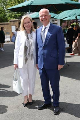 . 01 07 2026. London, United Kingdom. William Hague and wife arriving on the third day of the Wimbledon Tennis Championships in London.  xStephenxLockx xi-Imagesx IIM-26874-0004