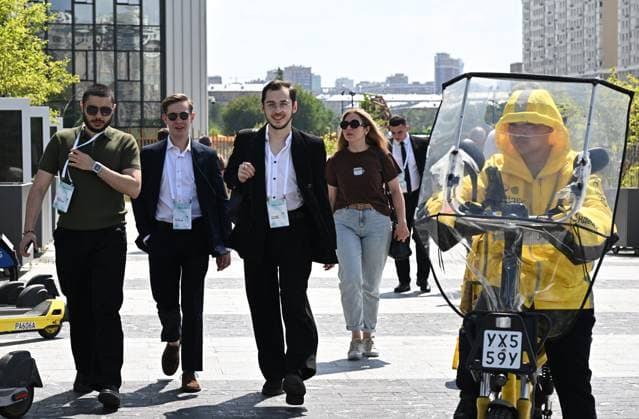 Russia New People Party Congress 9198248 01.07.2026 Participants arrive for the 6th congress of the New People Party ahead of the State Duma elections at the TAU concert hall in Moscow, Russia. Kristina Solovyova Sputnik Moscow Russia  Copyright: xKristinaxSolovyovax