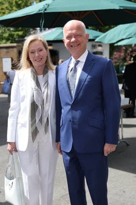 . 01 07 2026. London, United Kingdom. William Hague and wife arriving on the third day of the Wimbledon Tennis Championships in London.  xStephenxLockx xi-Imagesx IIM-26874-0005