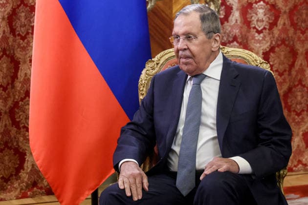 RUSSIA, MOSCOW - JULY 1, 2026: Russia s Foreign Minister Sergei Lavrov looks on during a meeting with Mirjana Spoljaric, president of the International Committee of the Red Cross (ICRC), at the Russian Foreign Ministry s Reception House. Sergei Fadeichev TASS  94538391