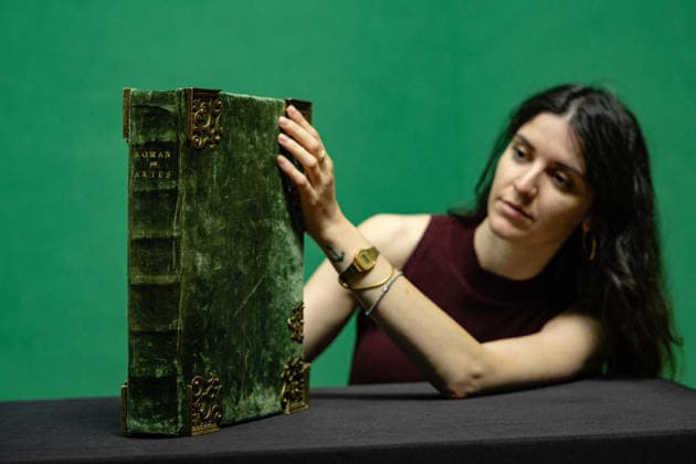 The Clermont-Tonnerre Grail Illuminated Manuscript at Christie s, London, UK, 1 July 2026 The Clermont-Tonnerre Grail, a 700-year-old illuminated manuscript estimated at Â£1,500,000-2,000,000, at Christie s, London, UK, on 1 July 2026. Created circa 1290-1310 and recounting the legends of King Arthur, Merlin and the Holy Grail, the manuscript is the earliest of only three comparable works remaining in private hands and has remained in the same aristocratic family collection for centuries., Credit:Pete Speller Avalon London, United Kingdom  Copyright: xPetexSpellerx xAvalonx 1113727521