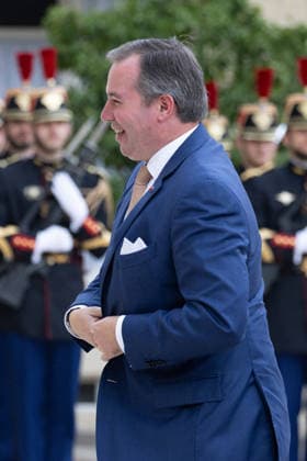 Grand Duke Guillaume and Grand Duchess Stephanie of Luxembourg received at Elysee Grand Duke Guillaume of Luxembourg arriving before a meeting at Elysee Palace, Paris France on July 1 2026. Photo by Raphael Lafargue ABACAPRESS.COM Paris France  Copyright: xLafarguexRaphael ABACAx