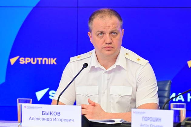 Press conference dedicated to the Day of the State Traffic Safety Inspectorate, celebrated annually on July 3. MMPC Russia Today, Moscow, July 1, 2026. Pictured: Aleksandr Bykov, Head of the Department of State Traffic Safety Inspectorate of the Main Directorate of the Ministry of Internal Affairs of Russia for Moscow. Photo: Pavel Kashaev. PavelxKashaev