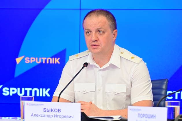 Press conference dedicated to the Day of the State Traffic Safety Inspectorate, celebrated annually on July 3. MMPC Russia Today, Moscow, July 1, 2026. Pictured: Aleksandr Bykov, Head of the Department of State Traffic Safety Inspectorate of the Main Directorate of the Ministry of Internal Affairs of Russia for Moscow. Photo: Pavel Kashaev. PavelxKashaev