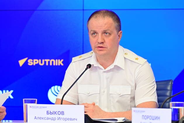 Press conference dedicated to the Day of the State Traffic Safety Inspectorate, celebrated annually on July 3. MMPC Russia Today, Moscow, July 1, 2026. Pictured: Aleksandr Bykov, Head of the Department of State Traffic Safety Inspectorate of the Main Directorate of the Ministry of Internal Affairs of Russia for Moscow. Photo: Pavel Kashaev. PavelxKashaev