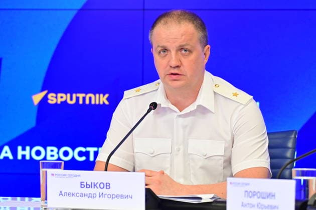 Press conference dedicated to the Day of the State Traffic Safety Inspectorate, celebrated annually on July 3. MMPC Russia Today, Moscow, July 1, 2026. Pictured: Aleksandr Bykov, Head of the Department of State Traffic Safety Inspectorate of the Main Directorate of the Ministry of Internal Affairs of Russia for Moscow. Photo: Pavel Kashaev. PavelxKashaev