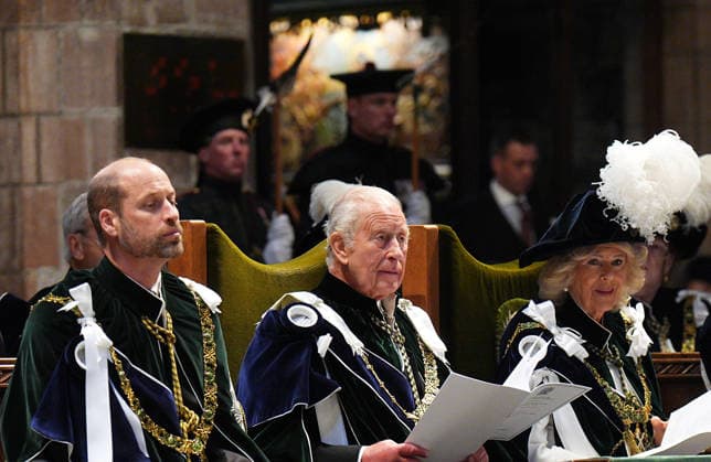 . 01 07 2026. Edinburgh, United Kingdom. King Charles III, Queen Camilla, Prince William and Prince Edward at the Thistle Service at St Giles Cathedral in Edinburgh, Scotland, United Kingdom  xPoolx xi-Imagesx IIM-26877-0012