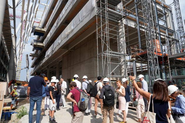 IPA86275163 - Milan, July 1, 2026: Press conference and site visit to assess the progress of construction on the BEIC Library (European Library of Information and Culture); pictured is the Promenade  Copyright: xDuilioxPiaggesix xDuilioxPiaggesix 86275163