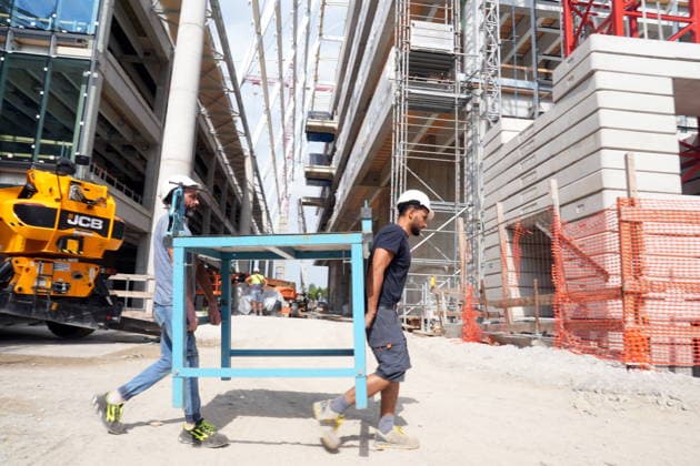 IPA86275189 - Milan, July 1, 2026: Press conference and site visit to assess the progress of construction on the BEIC Library (European Library of Information and Culture); pictured is the Promenade  Copyright: xDuilioxPiaggesix xDuilioxPiaggesix 86275189