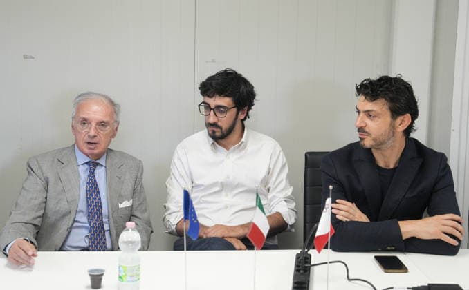 IPA86275224 - Milan, July 1, 2026: Press conference and site visit to assess the progress of construction on the Beic Library (European Library of Information and Culture) with Massimo Maria Molla, Luca Castamagna, and Tommaso Sacchi  Copyright: xDuilioxPiaggesix xDuilioxPiaggesix 86275224