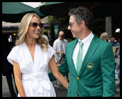 . 01 07 2026. London, United Kingdom. Golfer Rory McIIroy and his wife Erica Stoll arriving on day three of the Wimbledon Tennis Championships in London.  xStephenxLockx xi-Imagesx IIM-26874-0046