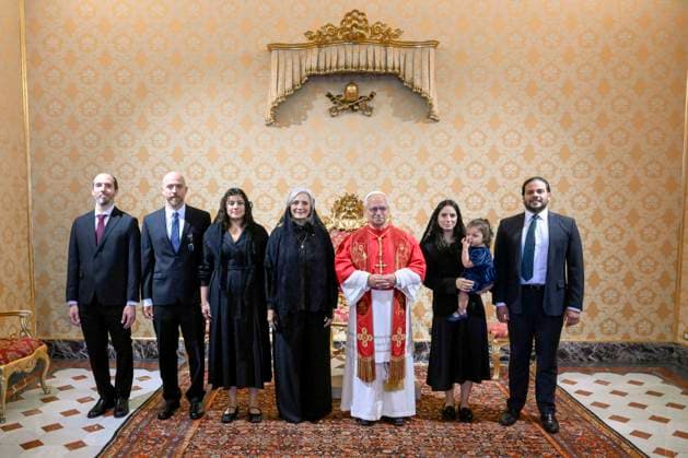 ITALY - POPE LEO XIV RECEOVE THE CREDENTIALS OF HER EXCELLEMCYS MS.PATRICIA LEONOR COMANDARI ZANOTTI , AMBASSADOR OF EL SALVADOR DURING A PRIVATE AUDIENCE AT THE VATICAN- 2026 7 1 Italy, Rome, Vatican, 2026 7 1 Papa Leona XIV receives the credentials of Her Excellency Ms. Patricia Leonor Comandari Zanotti, Ambassador of El Salvador during a private audience at the Vatican EDITORIAL USE ONLY - NO BOOKS Copyright: xVATICANxMEDIAx