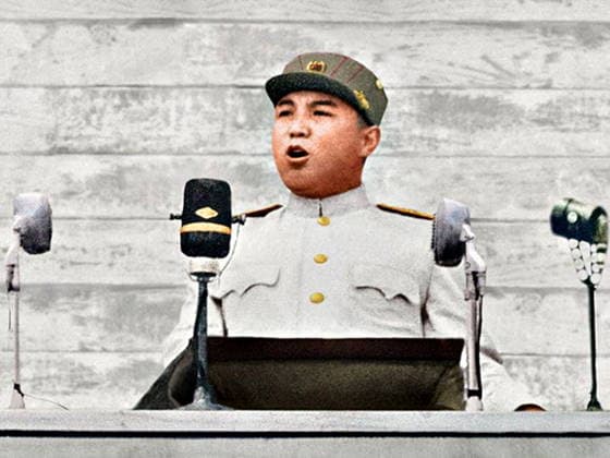 RECORD DATE NOT STATED Marshal Kim Il Sung receives a military parade after the end of the war. July, 1953. Marshal Kim Il Sung receives a military parade after the end of the war. July, 1953. Editorial use only. All other uses to be cleared with the copyright owner (World History Archive), in advance., WHA_152_0069.jpg, Marshal Kim Il Sung; military parade; war; July 1953; North Korea; Korean War; leader; celebration; victory; soldiers; troops; army; uniform; ceremony; historical; event; commemoration; dictator; Asia; communist; Korean Peninsula; conflict; end; anniversary; crowd; cheering; flags; procession; honor; respect; power. Copyright: xWorldxHistoryxArchivex