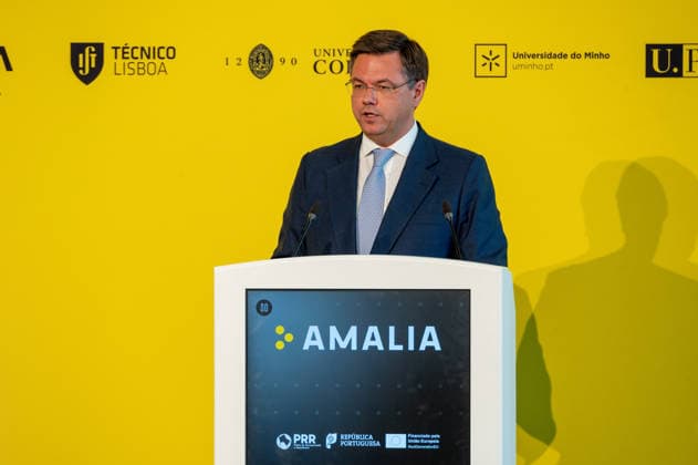 July 1, 2026, Lisbon, Lisbon, Portugal: Portuguese Deputy Minister and Minister for State Reform GONo¡ALO SARAIVA MATIAS delivers a speech during the official presentation of AmoÂ¡lia , the new Portuguese Large Language Model (LLM) artificial intelligence initiative, at the To cnico Innovation Center in Lisbon. Lisbon Portugal  - ZUMAr238 20260701_zip_r238_006 Copyright: xRicardoxRochax