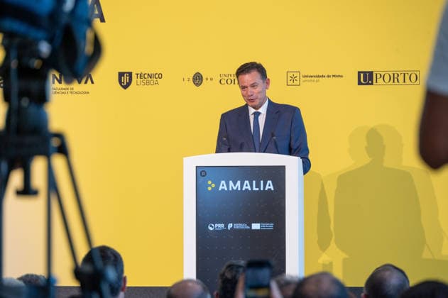 July 1, 2026, Lisbon, Lisbon, Portugal: Portuguese Prime Minister LUIS MONTENEGRO delivers a speech during the official presentation of AmoÂ¡lia , the new Portuguese Large Language Model (LLM) artificial intelligence initiative, at the To cnico Innovation Center in Lisbon. Lisbon Portugal - ZUMAr238 20260701_zip_r238_004 Copyright: xRicardoxRochax