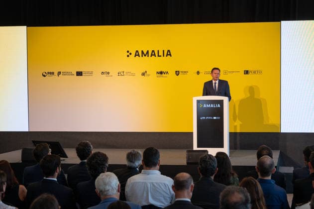 July 1, 2026, Lisbon, Lisbon, Portugal: Portuguese Prime Minister LUIS MONTENEGRO delivers a speech during the official presentation of AmoÂ¡lia , the new Portuguese Large Language Model (LLM) artificial intelligence initiative, at the To cnico Innovation Center in Lisbon. Lisbon Portugal  - ZUMAr238 20260701_zip_r238_009 Copyright: xRicardoxRochax