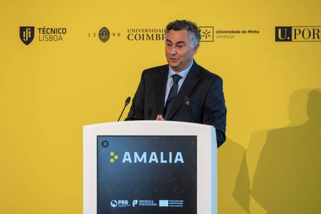 July 1, 2026, Lisbon, Lisbon, Portugal: Portuguese Minister of Education FERNANDO MANUEL DE ALMEIDA ALEXANDRE delivers a speech during the official presentation of AmoÂ¡lia , the new Portuguese Large Language Model (LLM) artificial intelligence initiative, at the To cnico Innovation Center in Lisbon. Lisbon Portugal  - ZUMAr238 20260701_zip_r238_019 Copyright: xRicardoxRochax