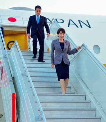 RECORD DATE NOT STATED Japan Prime Minister Sanae Takaichi arrives for offical visit New Delhi, Jul 01 (ANI): Japan Prime Minister Sanae Takaichi arrives for offical visit, in New Delhi on Wednesday. (@MEAIndia X ANI Photo) New Delhi Delhi India Copyright: xANIx ANI_20260701437