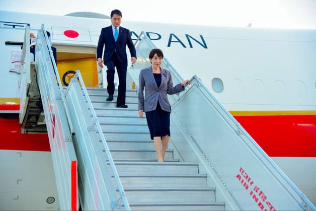 RECORD DATE NOT STATED Japan Prime Minister Sanae Takaichi arrives for official visit New Delhi, Jul 01 (ANI): Japan Prime Minister Sanae Takaichi arrives for official visit, in New Delhi on Wednesday. (@MEAIndia X ANI Photo) New Delhi Delhi India Copyright: xANIx ANI_20260701439