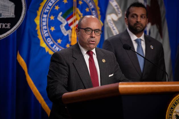 DOJ Tren de Aragua Press Conference WASHINGTON, DC - JULY 1: U.S. Attorney Andrew Boutros for the Northern District of Illinois answers questions at a press conference announcing Tren de Aragua enforcement efforts at the Department of Justice in Washington, DC on July 1, 2026. Nathan Posner Anadolu Washington United States. Editorial use only. Please get in touch for any other usage.  Copyright: x2026xAnadoluxNathanxPosnerx