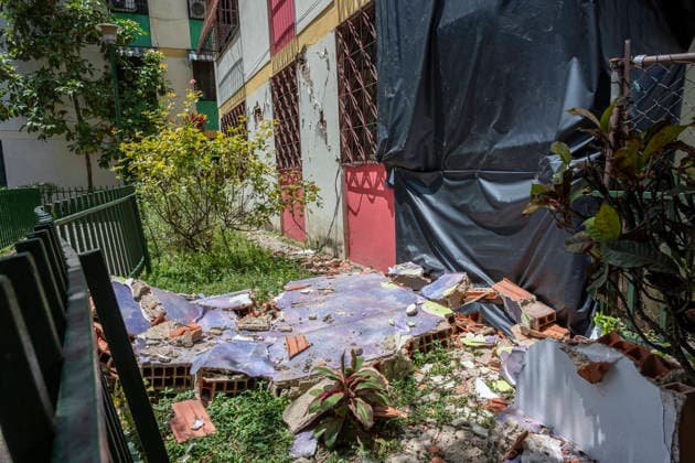 Buildings and apartments show extensive damage at the Eugenio Mendoza Foundation in Alta Vista, Catia, Caracas, Venezuela, on July 1, 2026, following two powerful earthquakes that caused widespread destruction across the capital Caracas Miranda Venezuela Copyright: xJimmyxVillaltax xVWPicsx JVI-EarthquakeVenezuela-174