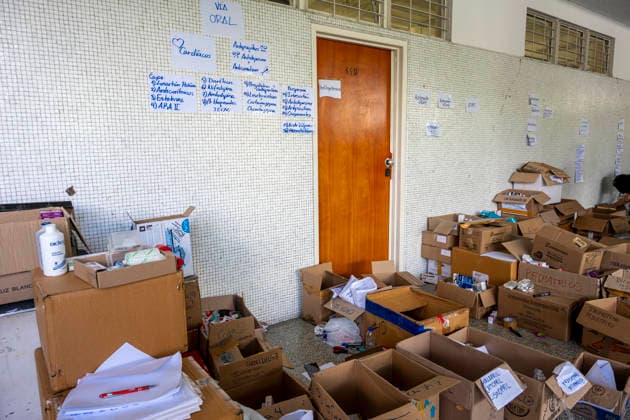 Volunteers organize medicines and medical supplies at the Collection and Distribution Center established at the Institute of Tropical Medicine of the Central University of Venezuela in Caracas on July 1, 2026, to support relief efforts following the devastating earthquakes that struck the country Caracas Miranda Venezuela Copyright: xJimmyxVillaltax xVWPicsx JVI-EarthquakeVenezuela-179