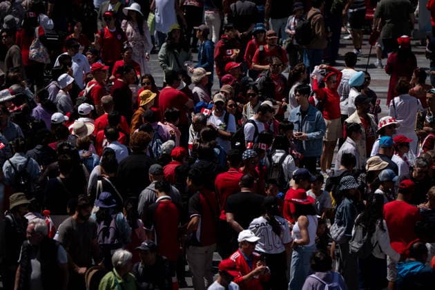 July 1, 2026, Vancouver, Bc, CANADA: People gather during Canada Day Celebrations in Vancouver, on Wednesday, July 1, 2026. Vancouver CANADA  - ZUMAc35_ 20260701_zaf_c35_086 Copyright: xEthanxCairnsx