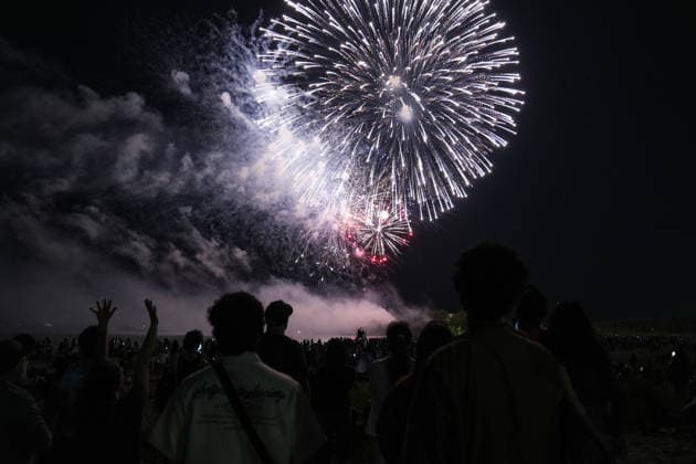 Canada Day Fireworks in Toronto TORONTO, CANADA - JULY 1 : Fireworks light up the sky during the Canada Day celebrations at Ashbridges Bay Park in Toronto, Canada on July 1, 2026. Mert Alper Dervis Anadolu Ontario Canada. Editorial use only. Please get in touch for any other usage.  Copyright: x2026xAnadoluxMertxAlperxDervisx