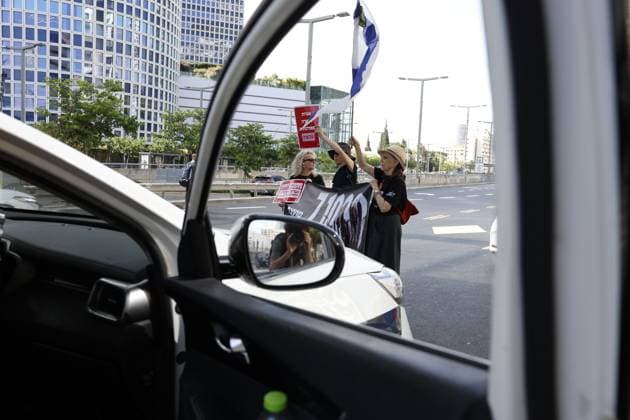 Demonstration Marks 1,000 Days Since October 7 Attack in Tel Aviv TEL AVIV, ISRAEL JULY 2, 2026: Protesters gather outside the Kirya military headquarters in Tel Aviv, Israel, on July 2, 2026, during a demonstration marking 1,000 days since the October 7, 2023 attack. The event was attended by relatives of victims killed in the attack and family members of hostages. Tel Aviv Israel Copyright: x xHilelxbenxorx xJNAxPressx
