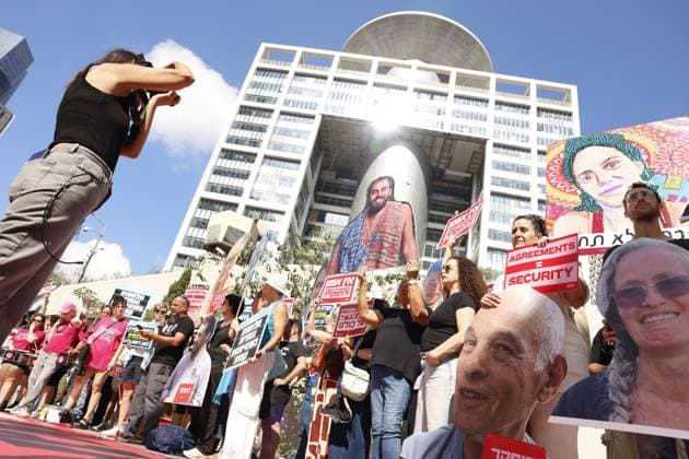 Demonstration Marks 1,000 Days Since October 7 Attack in Tel Aviv TEL AVIV, ISRAEL JULY 2, 2026: Protesters gather outside the Kirya military headquarters in Tel Aviv, Israel, on July 2, 2026, during a demonstration marking 1,000 days since the October 7, 2023 attack. The event was attended by relatives of victims killed in the attack and family members of hostages. Tel Aviv Israel Copyright: x xHilelxbenxorx xJNAxPressx