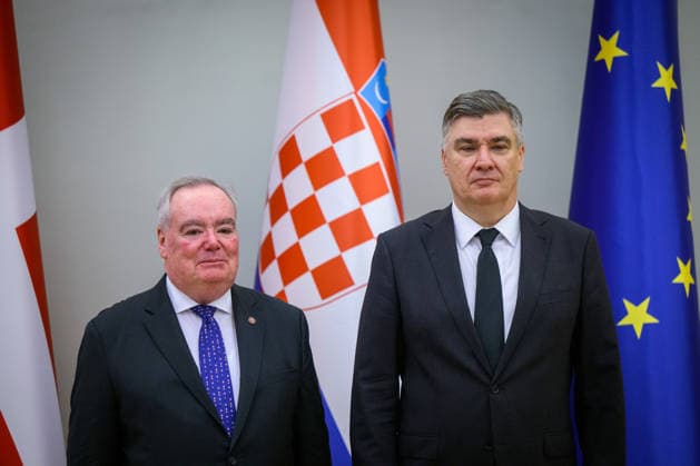 Croatian President Milanovic meets Grand Master of the Sovereign Military Order of Malta Croatian President Zoran Milanovic and Fra John Timothy Dunlap, Prince and Grand Master of the Sovereign Military Order of Malta, pose for a joint photograph before their meeting at the Office of the President in Zagreb, Croatia, July 2, 2026.  NevaxZganec PIXSELL