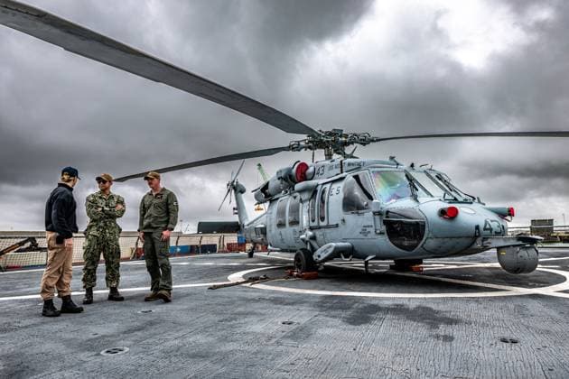 The U.S. Navy command ship USS Mount Whitney pictured in the harbor of Zeebrugge, on Thursday 02 July 2026.  KURTxDESPLENTER 180162899