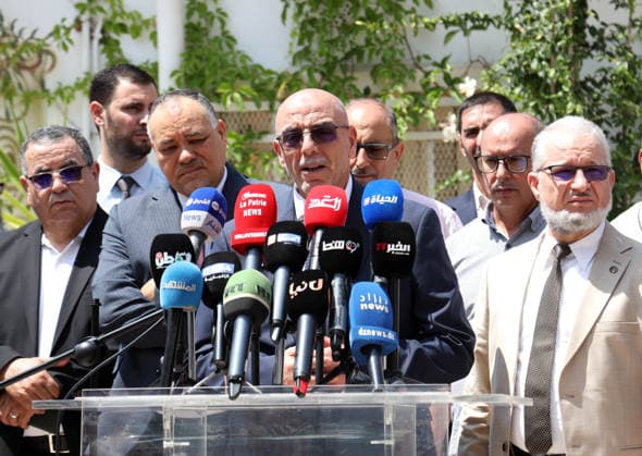 2026 Legislative Elections in Algeria: Abdelaali Hassani Cherif, Leader of the Moderate Islamist Movement for Peace (MSP), At a polling station during the legislative elections in Algiers, Algeria, on July 2, 2026. The electorate, including the diaspora, numbers 24,727,041 registered voters. These elections will determine the 407 members of the tenth legislature of theNational People’s Assembly (APN), whose term will be five years. Photo by Billel Bensalem, APP, Algiers, Algeria Copyright: xAlgÃ riexPressexPhotosxBillelxBensalemx xAPPx IMG_5376