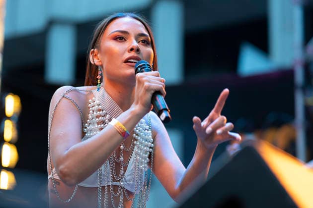 July 2, 2026, Madrid, Spain: The singer Klimax Nos performs during the MADO 2026 Festival, in the Plaza de las Reinas in Madrid. Madrid Spain - ZUMAs197 20260702_aaa_s197_082 Copyright: xAtilanoxGarciax