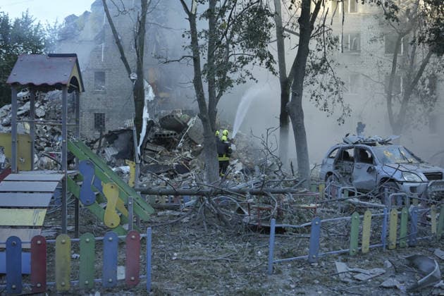 Ukraine says Russian attack kills 13 in capital Kyiv KYIV, UKRAINE - JULY 02: Search and rescue operations are ongoing at the sites damaged by a Russian strike, including a multi-story apartment building and several private homes in Kyiv s Darnytskyi district, Ukraine, on July 02, 2026. The attack killed 13 and injured more than 30. Joshua Olley Anadolu Kyiv Ukraine. Editorial use only. Please get in touch for any other usage.  Copyright: x2026xAnadoluxJoshuaxOlleyx