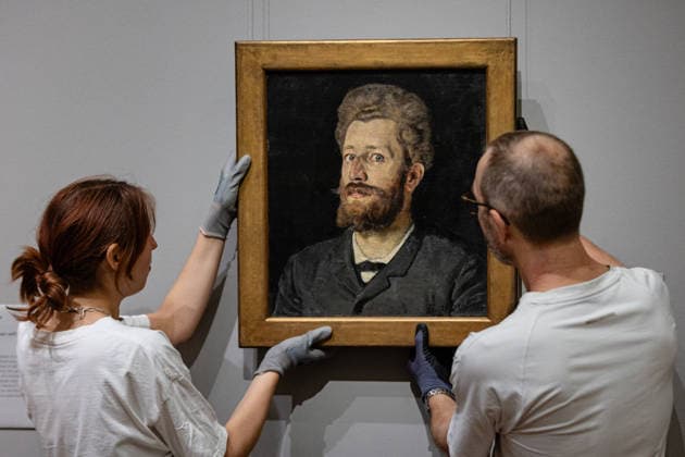 National Gallery Acquires Angelica Kauffmann and Swiss Masters, London, UK 2 July 2026 Ferdinand Hodler s Portrait of Louis Montchal, 1885, at the National Gallery, London, UK, on 2 July 2026. The work is the first portrait by the leading Swiss modernist painter to enter the National Gallery collection, and forms part of a gift of three works by Swiss artists from the Barrett Collection., Credit:Pete Speller Avalon  Copyright: xPetexSpellerx xAvalonx 1113946063