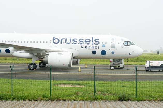 A plane of Brussels airlines pictured at a media event organized by Brussels Airlines aviation company to mark the arrival of its eighth Airbus A320neo and the completion of the first phase of its fleet renewal program, on Thursday 02 July 2026 in Diegem.  NICOLASxMAETERLINCK 180169904