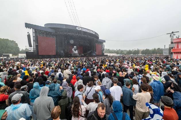 A view of the main stage during the performance of Zwangere Guy during the first day of the Rock Werchter music festival in Werchter, Thursday 02 July 2026. The 51th edition of the festival is taking place from July 2 to July 5.  JONASxROOSENS 180170589