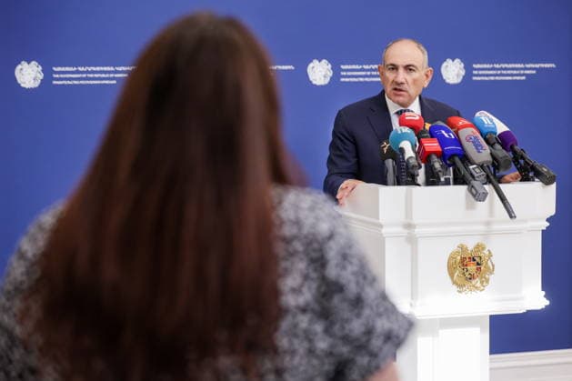 ARMENIA, YEREVAN - JULY 2, 2026: Armenia s Prime Minister Nikol Pashinyan holds a briefing following talks with Ursula von der Leyen, president of the European Commission, at the Government House. Alexander Patrin TASS  94578679