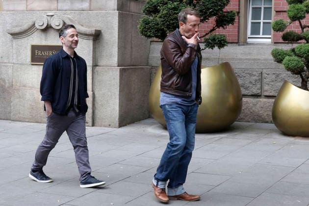 Denis Moschitto und Wotan Wilke Möhring beim Fototermin am Set des ARD-Krimis Tatort - Paranoia am Hotel Fraser Suites. Hamburg, 02.07.2026 *** Denis Moschitto and Wotan Wilke Möhring at a photo shoot on the set of the ARD crime drama *Tatort Paranoia* at the Hotel Fraser Suites Hamburg, July 2, 2026 Foto:xgbrcix xFuturexImagex tatort_6726
