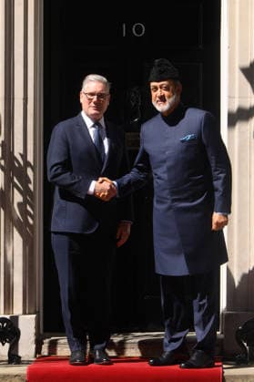 Sultan Of Oman Visit at Downing Street, London, UK - Thursday 2 July 2026 Sultan Of Oman Haitham bin Tariq arrives for a bilateral meeting with British Prime Minister Sir Keir Starmer in Downing Street, London, England, UK on Thursday 2 July, 2026., Credit:Justin Ng Avalon UK, England, London, Downing Street  Copyright: xJustinxNgx xAvalonx 1113967138