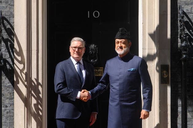 Sultan Of Oman Visit at Downing Street, London, UK - Thursday 2 July 2026 Sultan Of Oman Haitham bin Tariq arrives for a bilateral meeting with British Prime Minister Sir Keir Starmer in Downing Street, London, England, UK on Thursday 2 July, 2026., Credit:Justin Ng Avalon UK, England, London, Downing Street  Copyright: xJustinxNgx xAvalonx 1113967181