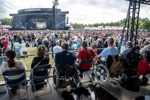 A dedicated wheelchair area is seen during the first day of the Rock Werchter music festival in Werchter, Thursday 02 July 2026. The 51th edition of the festival is taking place from July 2 to July 5.  JONASxROOSENS 180184676