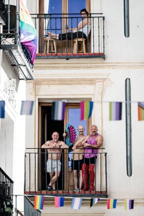 27th Edition of the MADO High-Heel Race Several people watch the 27th edition of the High-Heel Race from their balconies on Pelayo Street on July 2, 2026, in Madrid, Spain. The 2026 Madrid LGBTIQ Pride Festivities host the traditional High-Heel Race, hosted by the artist Chumina Power. It is a festive sporting event in which participants must complete the course while wearing heels up to 15 centimeters high. JULY 2, 2026 ABANICO GAY Carlos Lujá Madrid, Spain  Copyright: xCarlosxLujanx 7638989